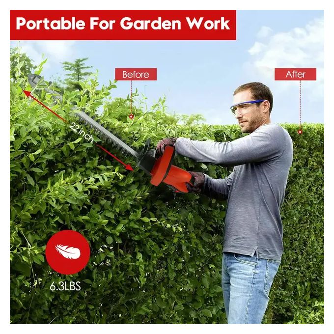 Heavy Duty Cordless Lithium-ion hedge trimmer with Accesories Fence Trimmer Cutter With 2 Batteries