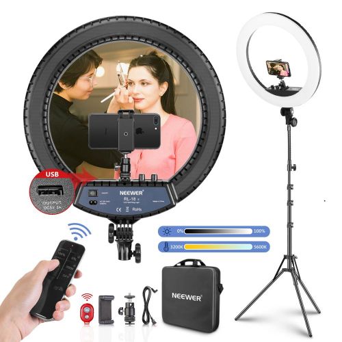 18 Inch 45cm 45W CE Remote Control Dimmable Live Video Makeup LED Photographic Ring Fill Light With 2.1m Tripod Stand