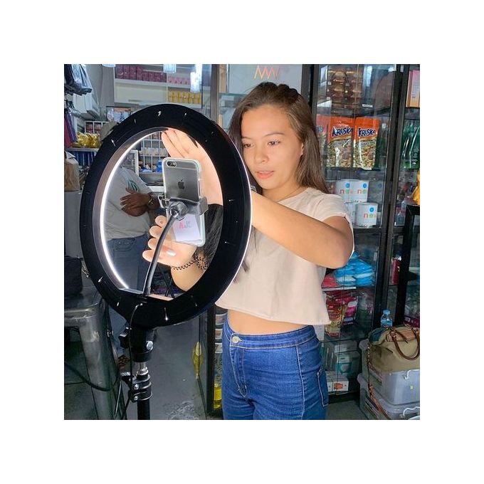 18 Inch 45cm 45W CE Remote Control Dimmable Live Video Makeup LED Photographic Ring Fill Light With 2.1m Tripod Stand