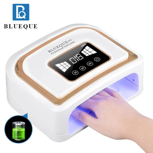 BLUEQUE Nail Lamp 120W White Light Rechargeable Dryer Wireless Nail Cure Manicure Light 7800mAh Nail UV LED Lamp