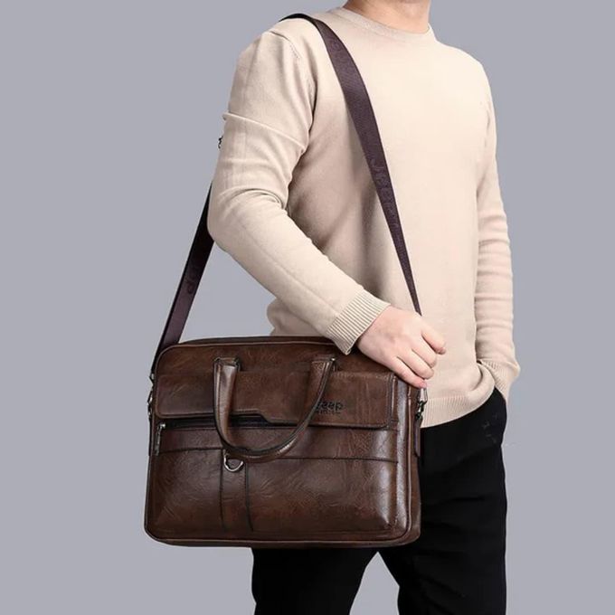 Jeep Crossbody for vertical hand-held business casual men's leather bag, shoulder bag