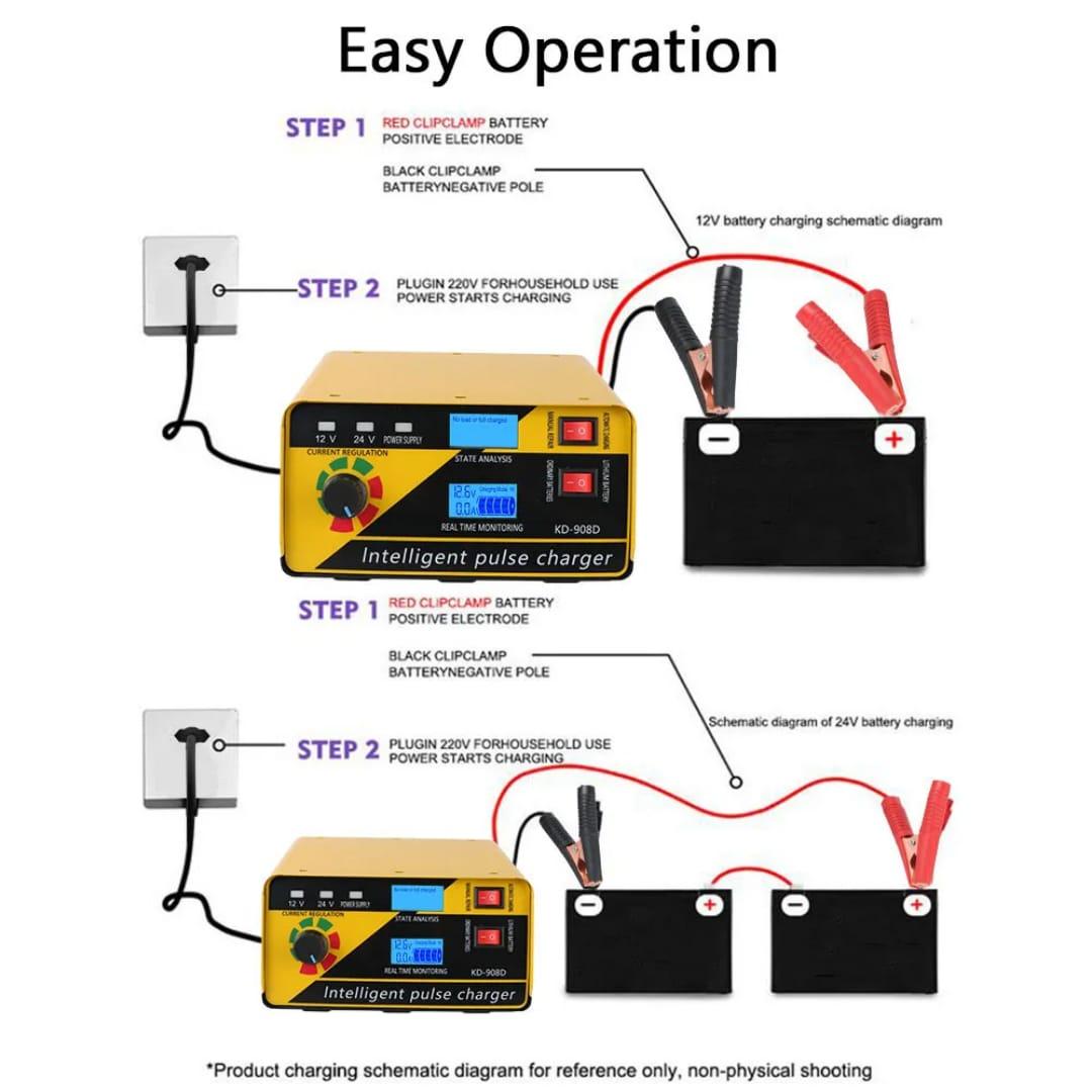 Intelligent Smart Battery Charger 12/24V