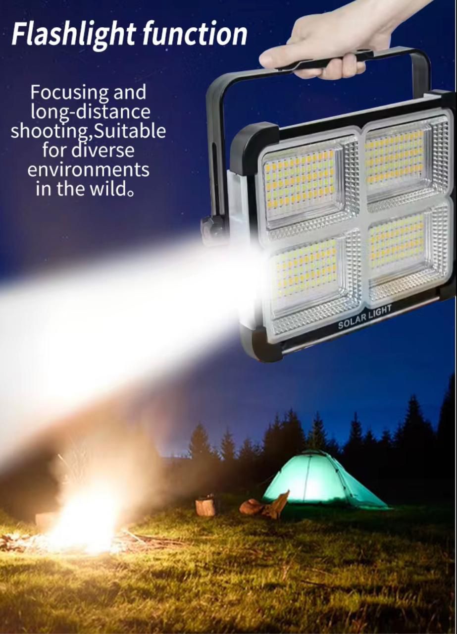 300W Solar Rechargeable Lamp with Flashlight Functions and Four levels of lighting