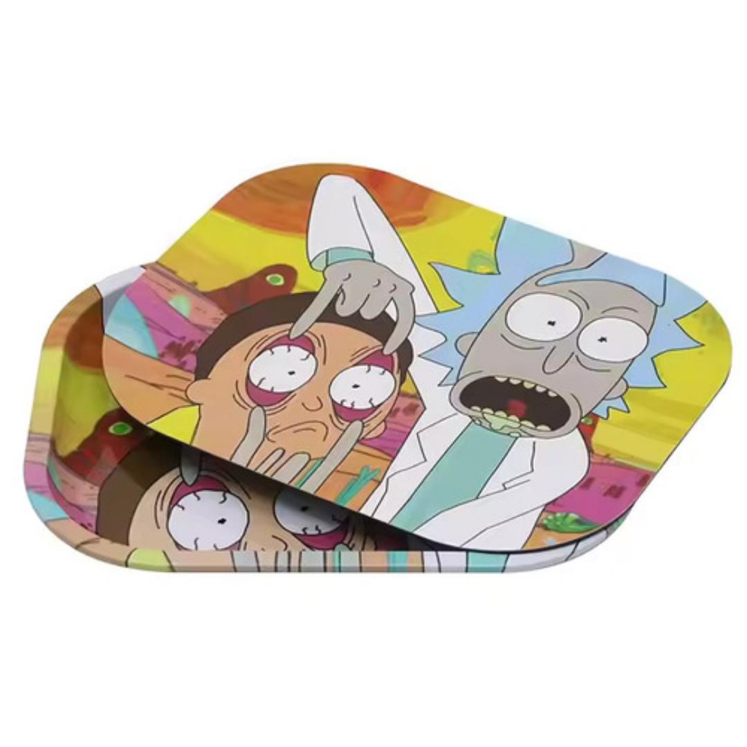 Metal Rolling Tray With Magnetic Lid Cover Printed Pattern
