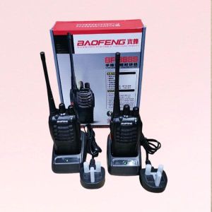 BaoFeng BF-888S Walkie Talkie 2pcs in One Box with Rechargeable Battery Headphone Wall Charger Long Range 16 Channels Two Way Radio (2pcs radios)