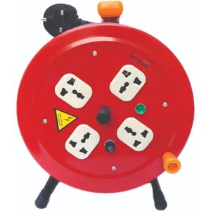Heavy Duty 50M 2.5MM POWER CABLE EXTENSION REEL With 4 Sockets For Home And Industrial Use
