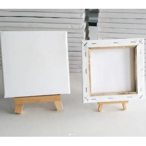 Canvas board plus easel stand 10 by 10cm