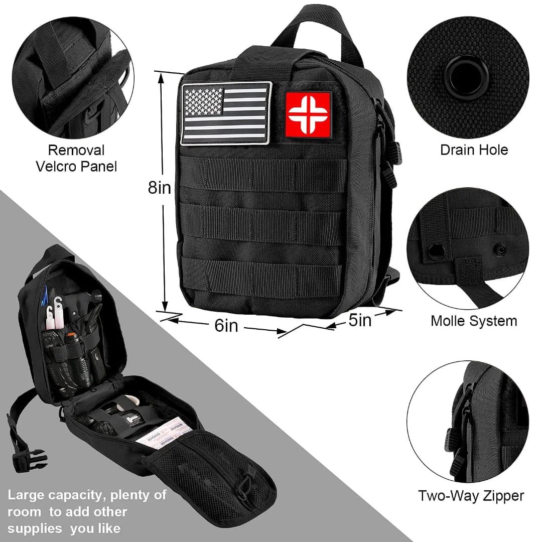 Hiking And Camping Gear Plus 142pcs Emergency survival kit, first Aid kit. professional survival gear equipment
