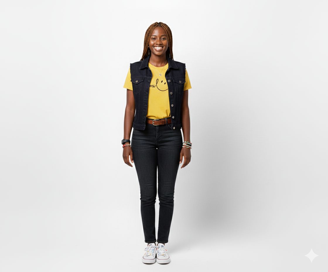 Trendy Yellow Women's T-Shirt | Round Neck Casual Top with 'Smile :)' Graphic Print