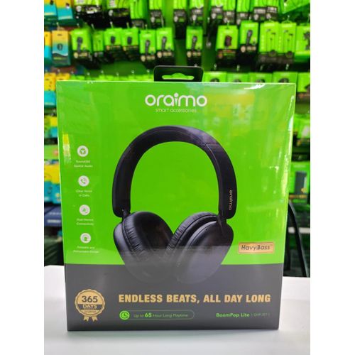 Oraimo BoomPop Lite Wireless Bluetooth Headphones, 65H Playtime, Deep Bass, Foldable, Comfortable Over-Ear Headset
