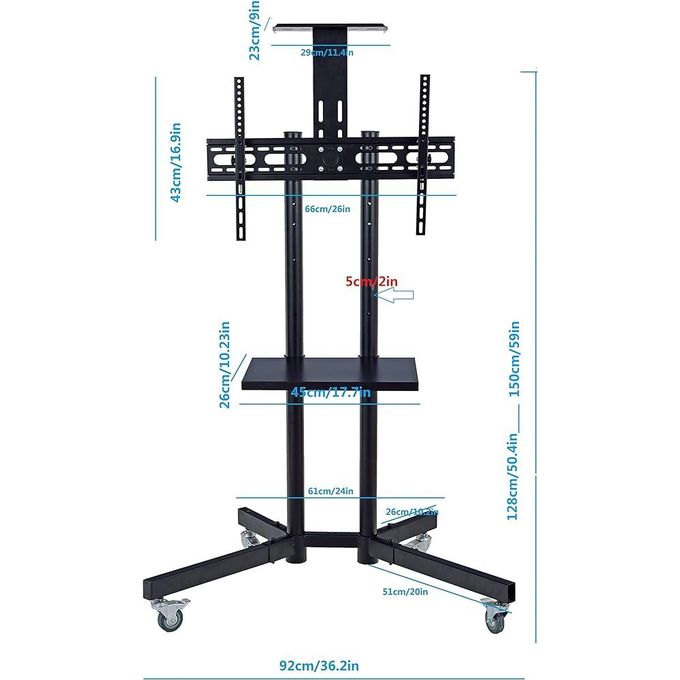TV TROLLEY MOVABLE STAND 32"-70"