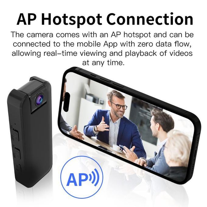 Mini Wireless pocket Camera hidden video and voice recorder Upto 1080p video resolution