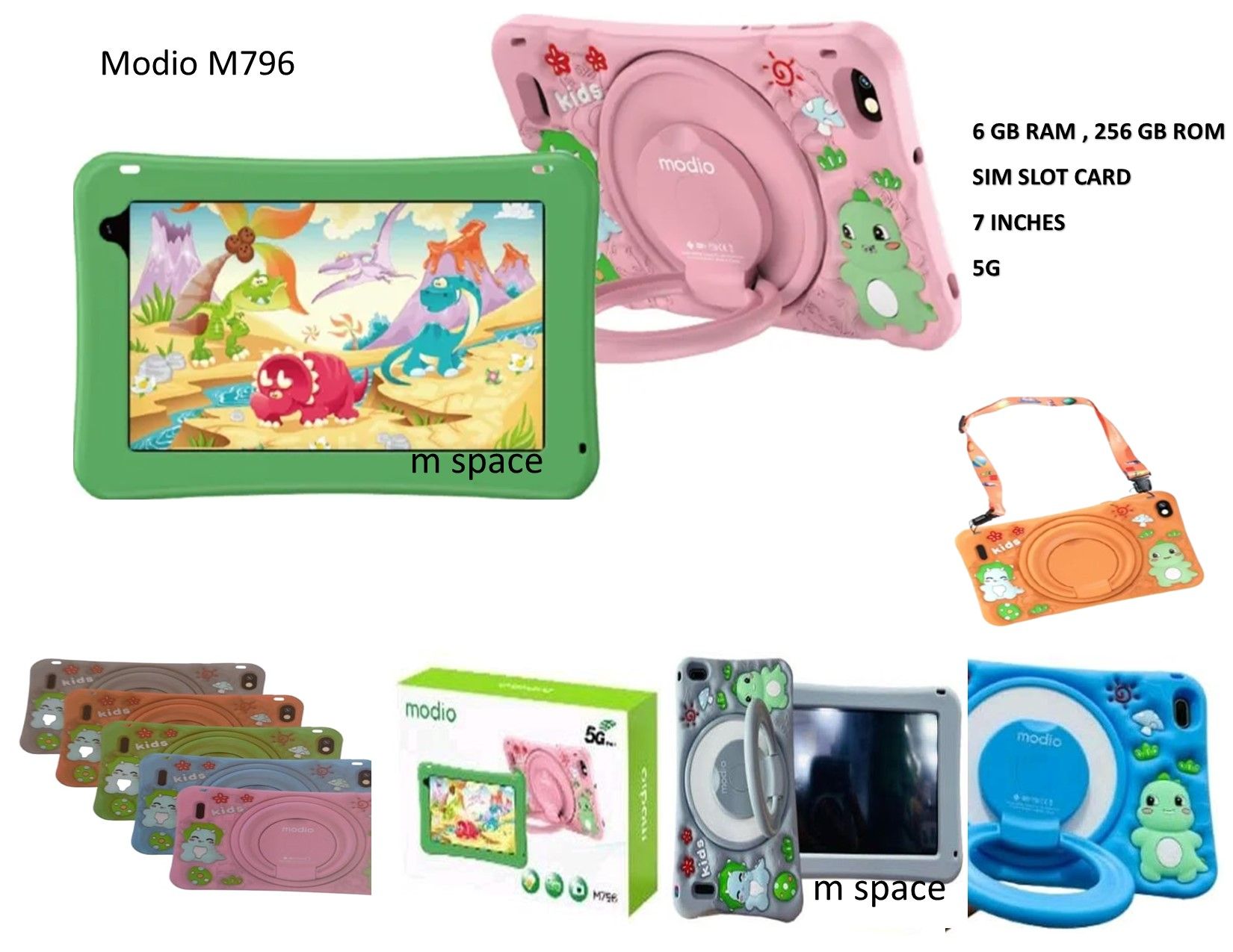 Modio M796  6GB RAM 256GB Storage 7-inch sim slot card Parental Controls  Kids' Tablet
