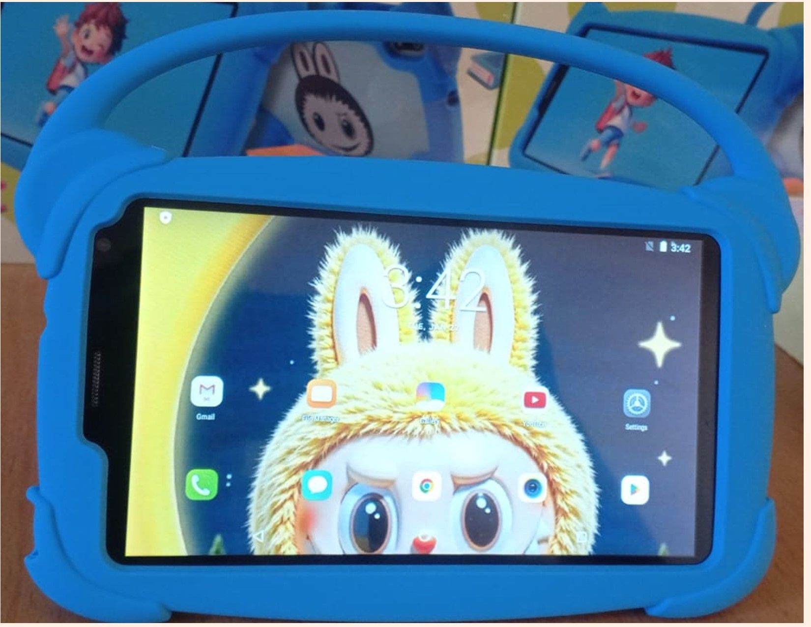 S-Color 7” Kids Learning Tablet – 6GB RAM 256GB ROM – Android 14 – Sim card slot -Shockproof Case
