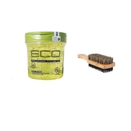 Eco Style Professional Styling Gel Olive Oil + Double Sided Hair Brush