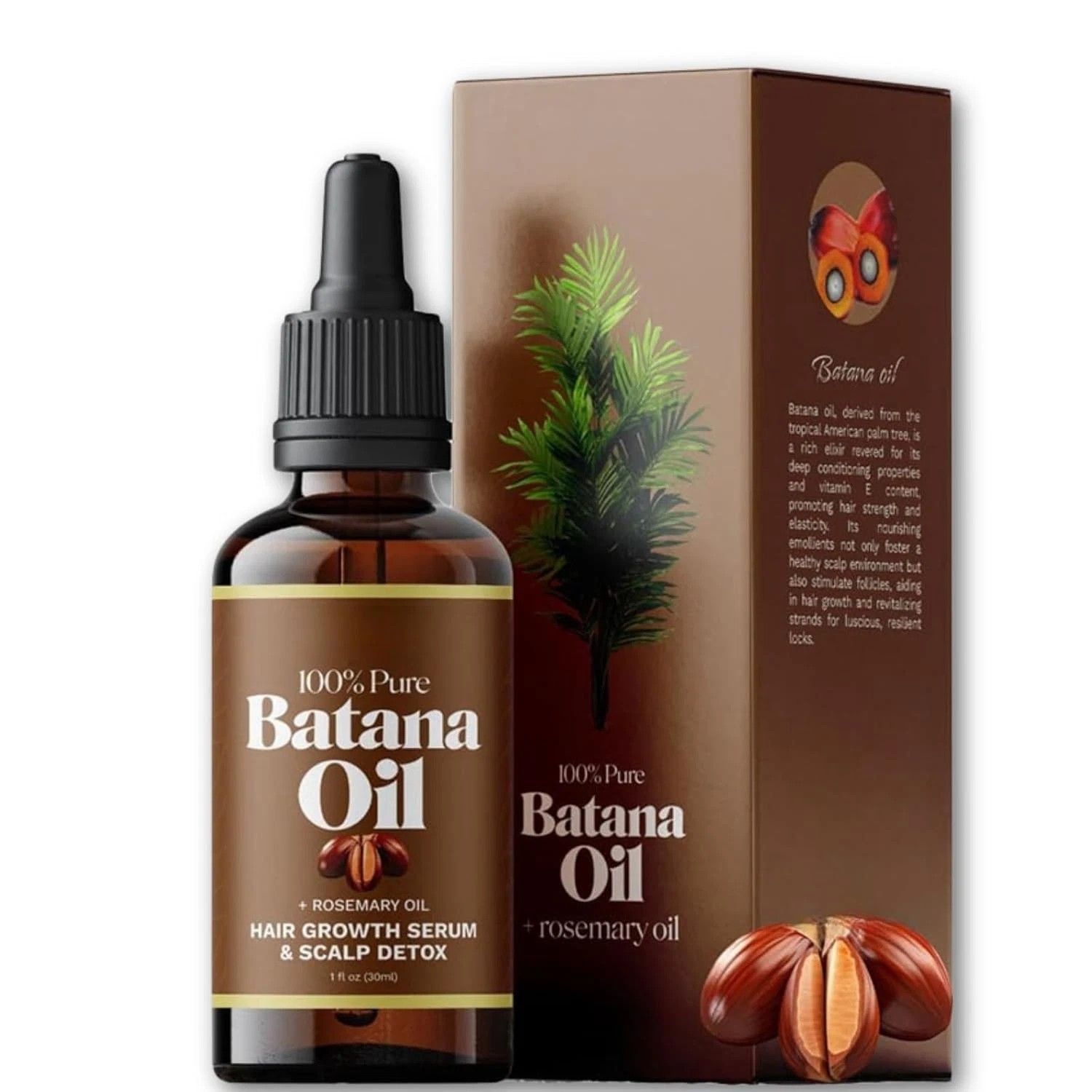 Batana Rosemary Oil for Hair Growth, 100% Pure Natural Organic
