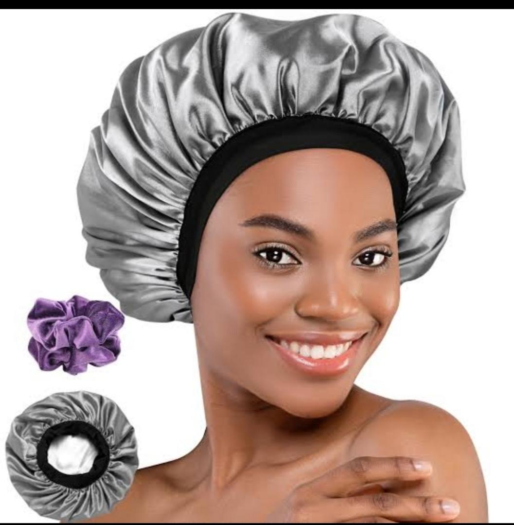 New LARGE Satin Headscarf Sleeping Bonnet Women Curly Hair Net Bonet Wrap Silk Cap Fashion Head Scarf Headwear Night Sleep Hat Adjust Head Cover Hat Curly Springy Hair Styling Accessories Elastic Band