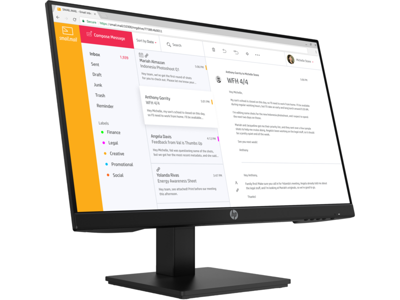 Refurbished Monitor HP P24h G4 23.8 Inch 16:9 Full HD 1920 x 1080  60Hz Resolution IPS With Audio
