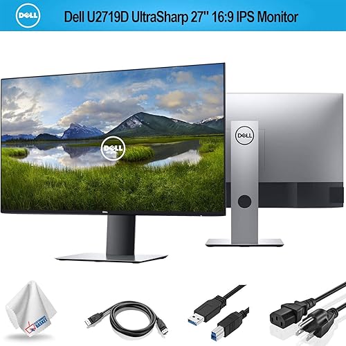 Dell U2719D UltraSharp 27 Inch 16:9 Aspect Ratio In Plane Switching Panel QHD Wide 2560 x 1440 with a 60 Hz refresh rate LED Monitor - Gray