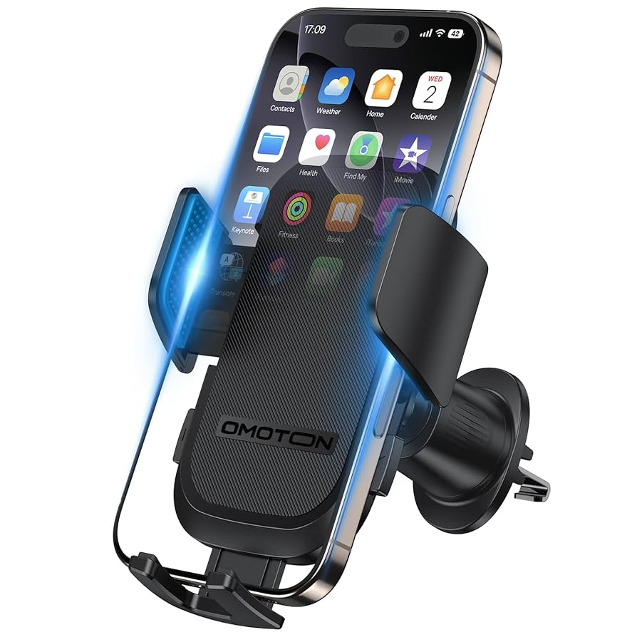 Car Phone Holder Mount for Car Air Vent [Metal Clip], Cell Phone Holder Car Hands Free Cradle in Automobile, 360° Adjustable Cellphone Vent Clamp Fit