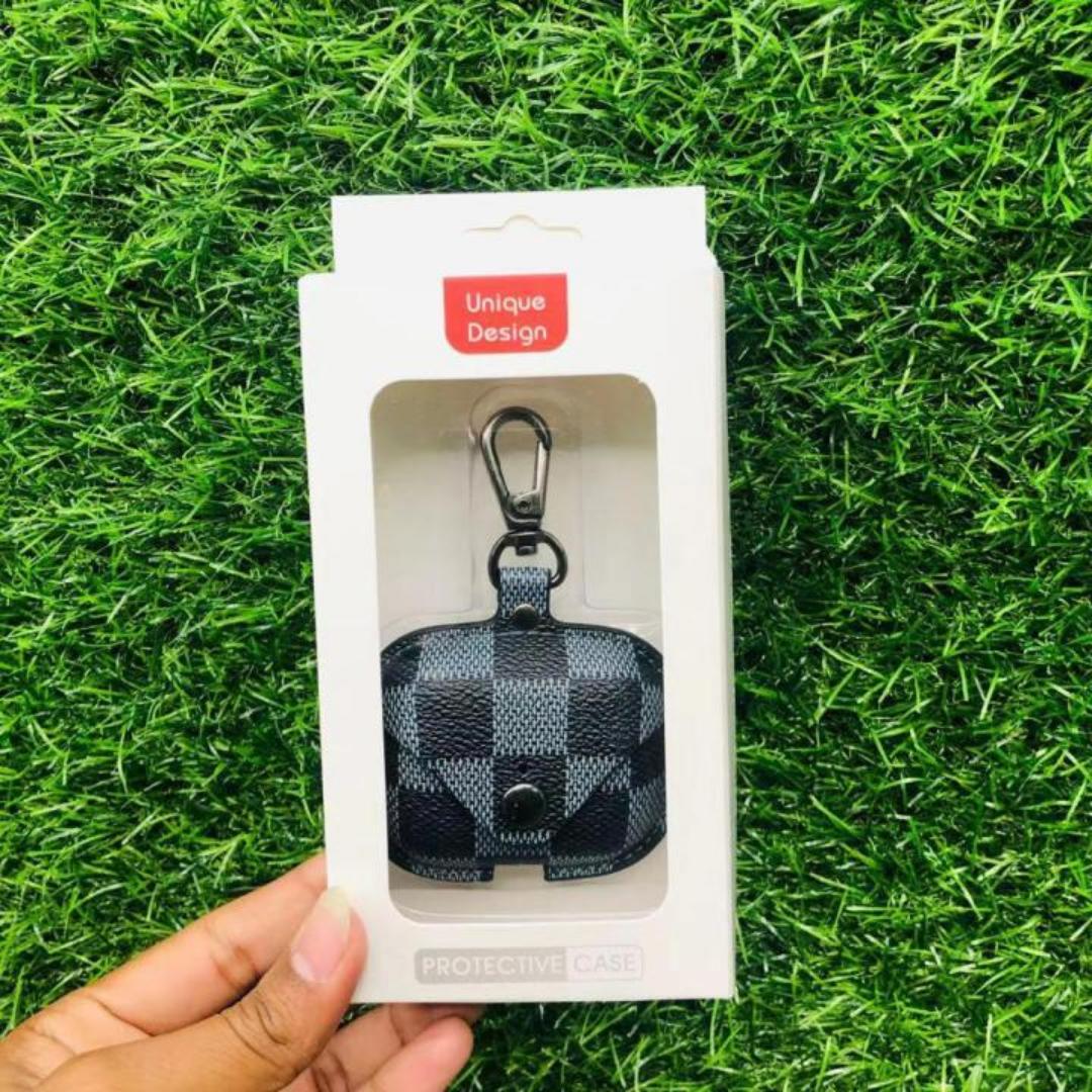 PU Leather Case for Airpods Pro Luxury Protective Cover with Anti-lost Buckle for Air Pods 1 2 3