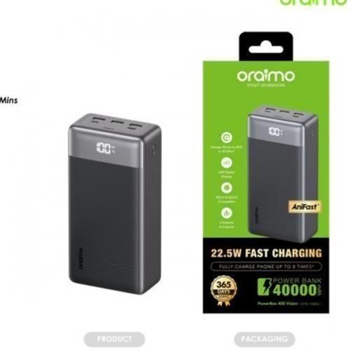 Fast Charging Oraimo 40,000mAh 22.5W Fast charge power bank