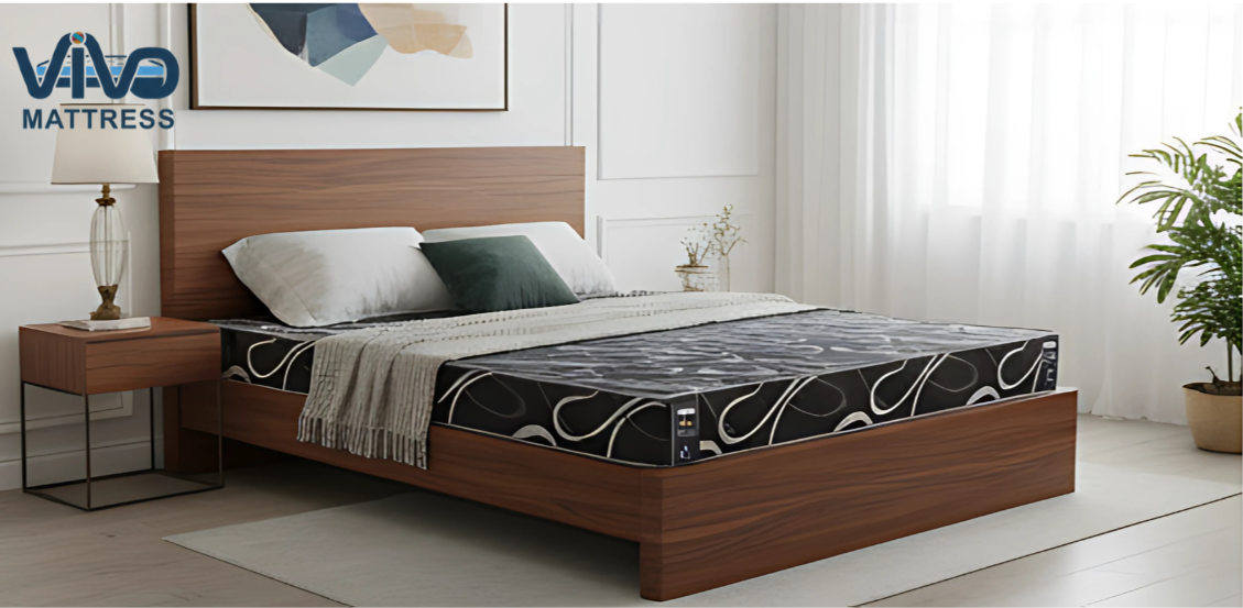 Vivo Premium Mattress – High-Density Orthopedic Support for Superior Sleep and Unmatched Comfort, Durable Monochrome Swirl Pattern with Elegant Quilted Finish