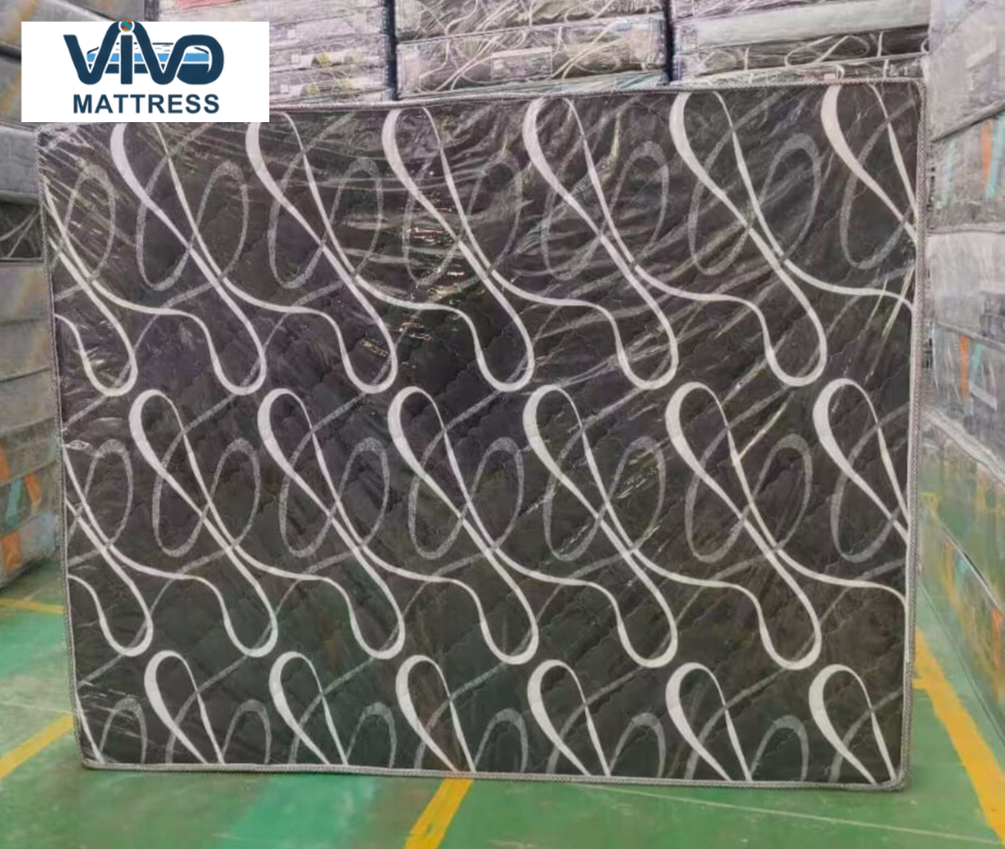 Vivo Premium Mattress – High-Density Orthopedic Support for Superior Sleep and Unmatched Comfort, Durable Monochrome Swirl Pattern with Elegant Quilted Finish