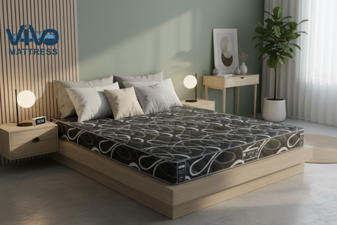 Vivo Premium Mattress – High-Density Orthopedic Support for Superior Sleep and Unmatched Comfort, Durable Contemporary Geometric Design with Elegant Quilted Finish