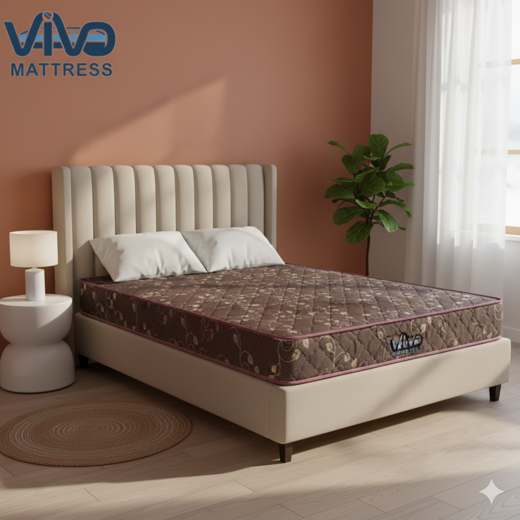 Vivo Premium Mattress – High-Density Orthopedic Support for Superior Sleep and Unmatched Comfort, Durable Contemporary Geometric Design with Elegant Quilted Finish