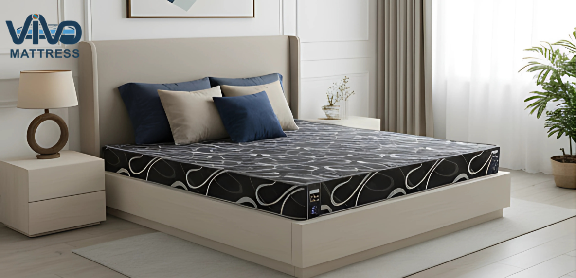 Vivo Premium Mattress – High-Density Orthopedic Support for Superior Sleep and Unmatched Comfort, Durable Contemporary Geometric Design with Elegant Quilted Finish