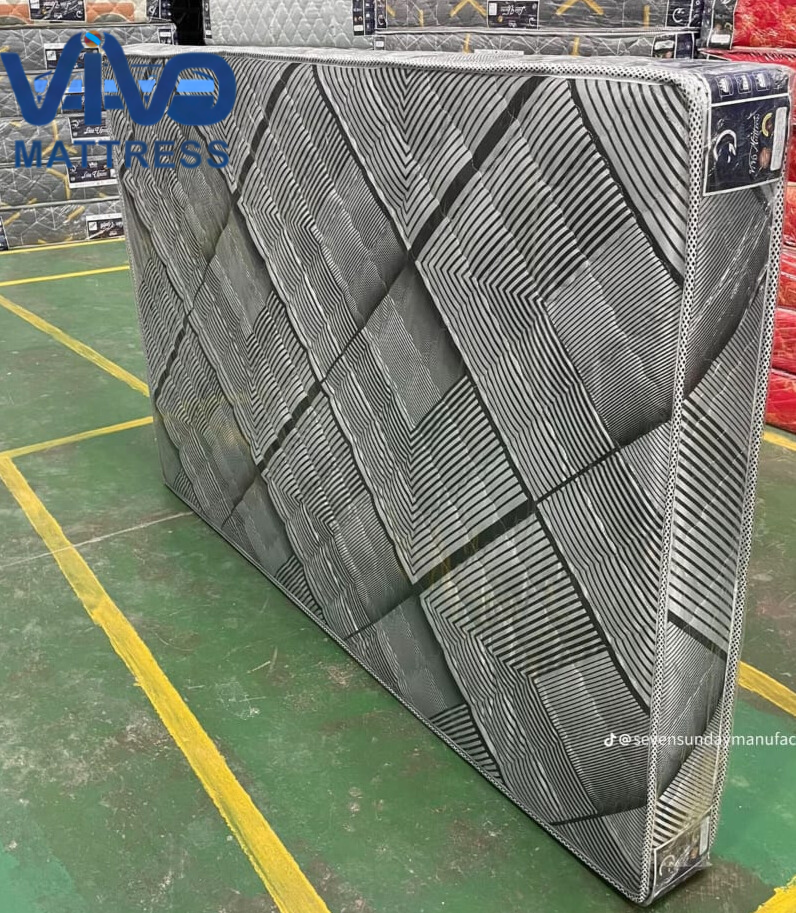 Vivo Premium Mattress – High-Density Orthopedic Support for Superior Sleep and Unmatched Comfort, Durable Contemporary Geometric Design with Elegant Quilted Finish