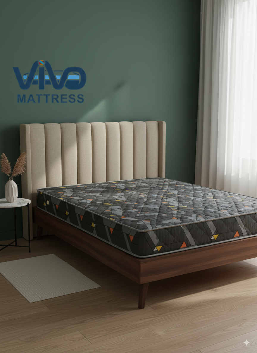 Vivo Premium Mattress – High-Density Orthopedic Support for Superior Sleep and Unmatched Comfort, Durable Contemporary Geometric Design with Elegant Quilted Finish