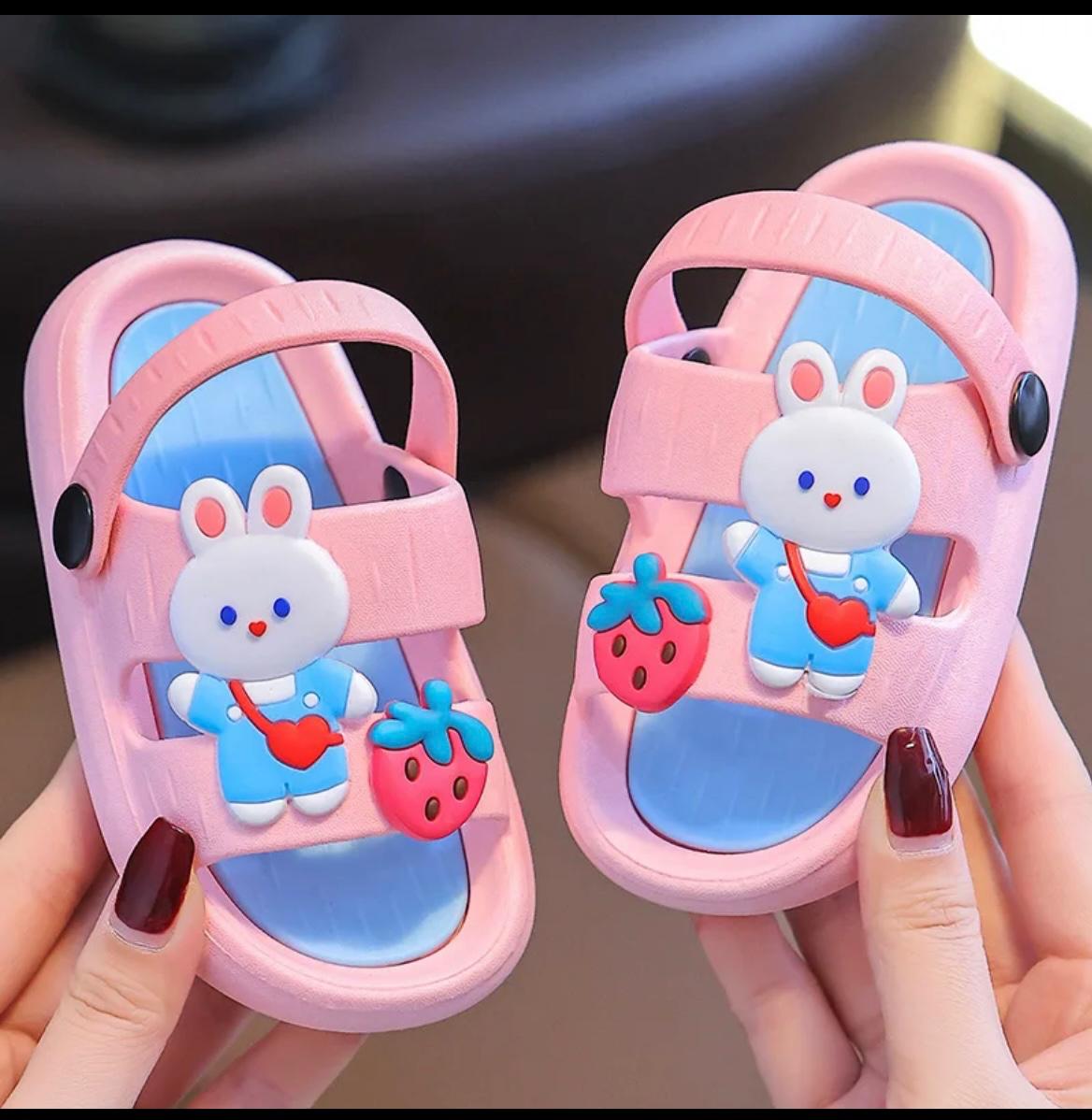Children cartoon cute outdoor/indoor soft sole sandals.