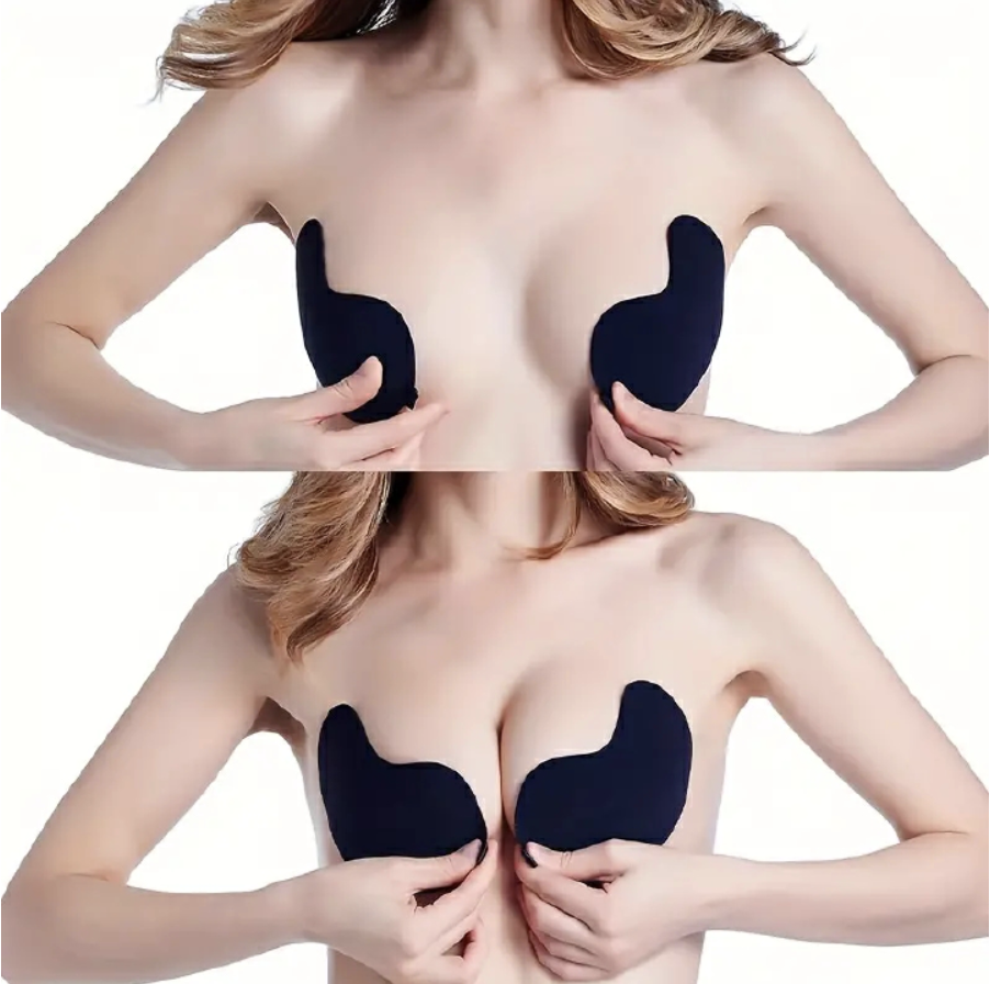 2 Pairs Sticky Bras, Backless Strapless Bra Push Up, Adhesive Invisible Lift Up Bras