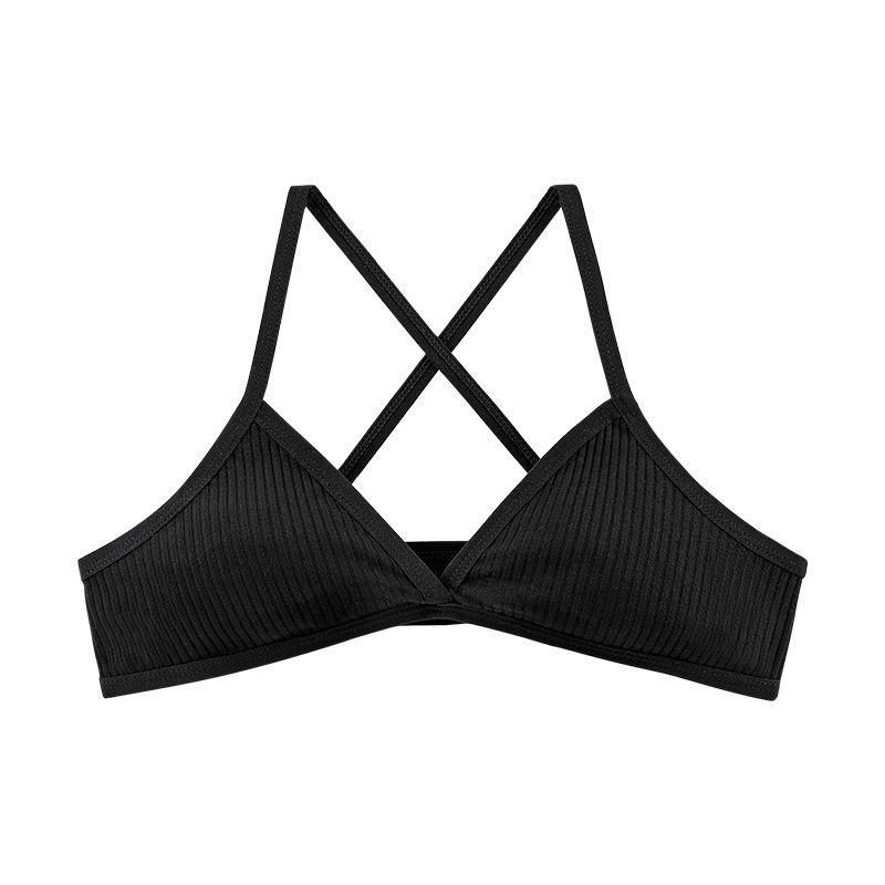 Comfortable Wireless Sports Bras for Women - Cross-Strap Design in Assorted Colors - Perfect for Active Lifestyles and Everyday Wear Dark Blue,L