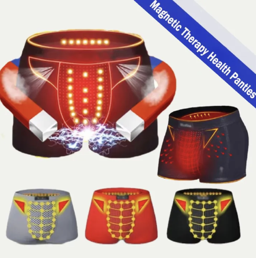 3Pcs Men's Magnetic Therapy Health Panties 63 Magnet Reinforced Boxer Briefs Underwear Shorts L-5XL Energy Field Therapy Men'S Long-Lasting Underwear