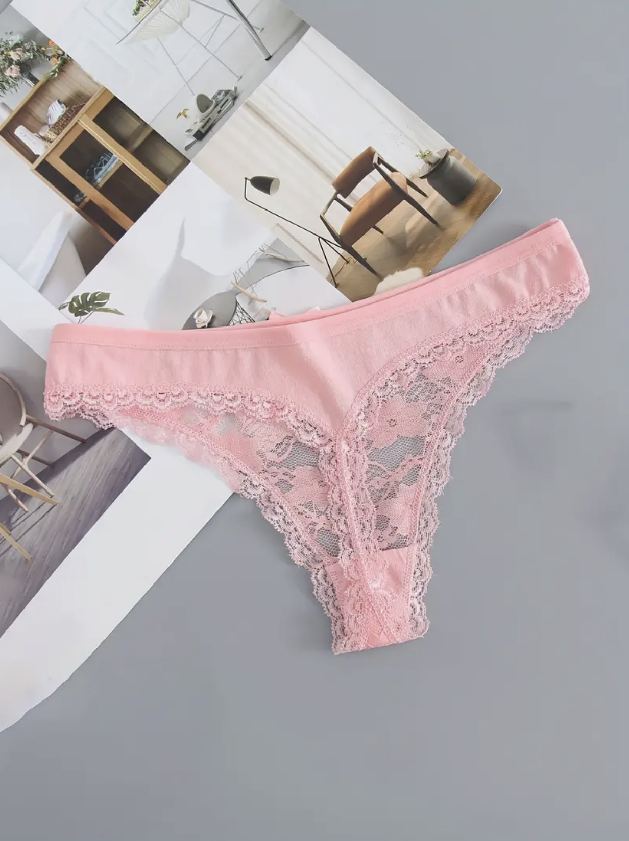 6Pcs Women's Lace Thong Panties