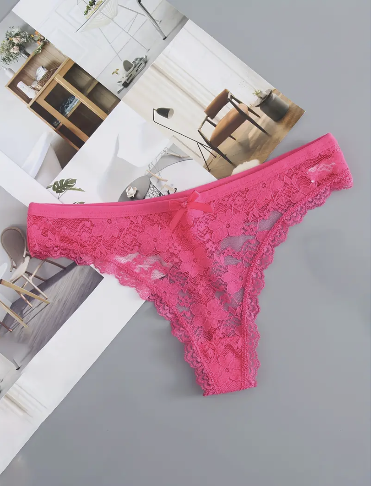 6Pcs Women's Lace Thong Panties