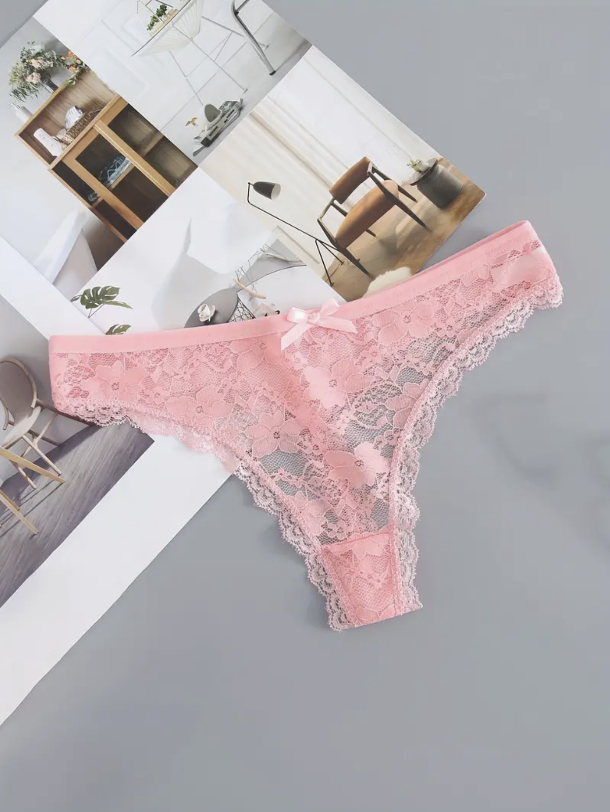 6Pcs Women's Lace Thong Panties