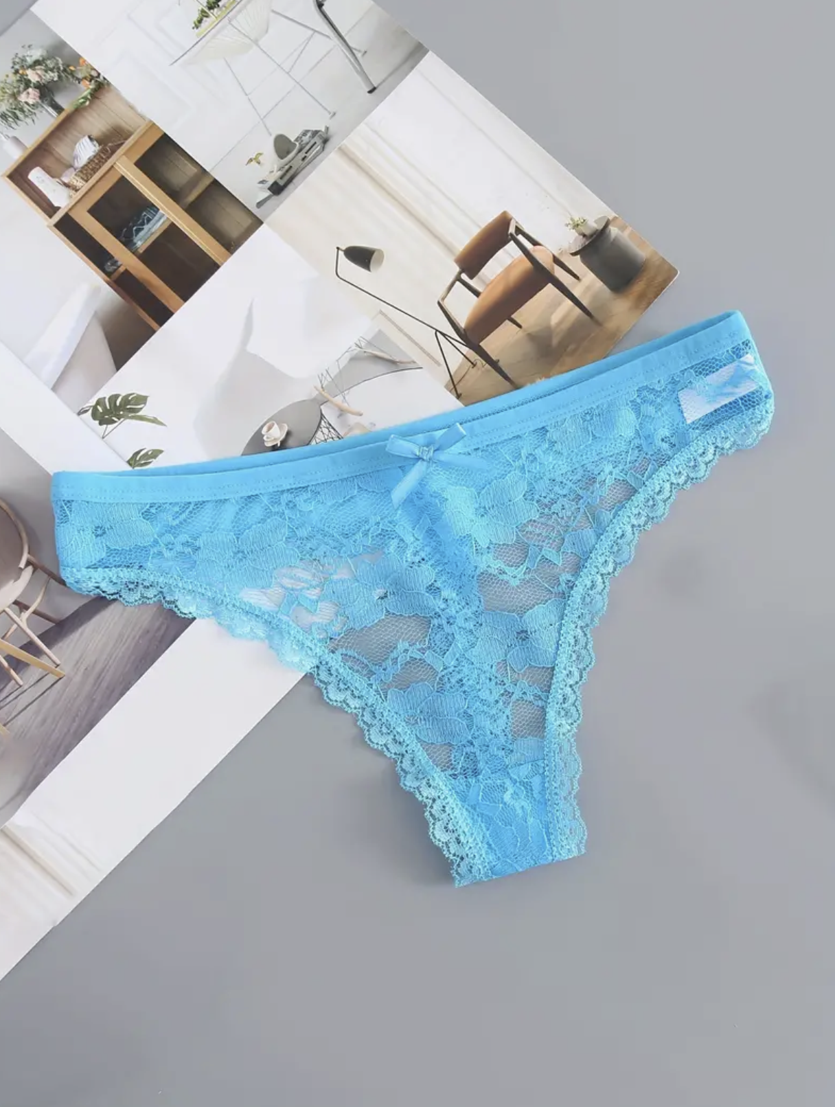 6Pcs Women's Lace Thong Panties