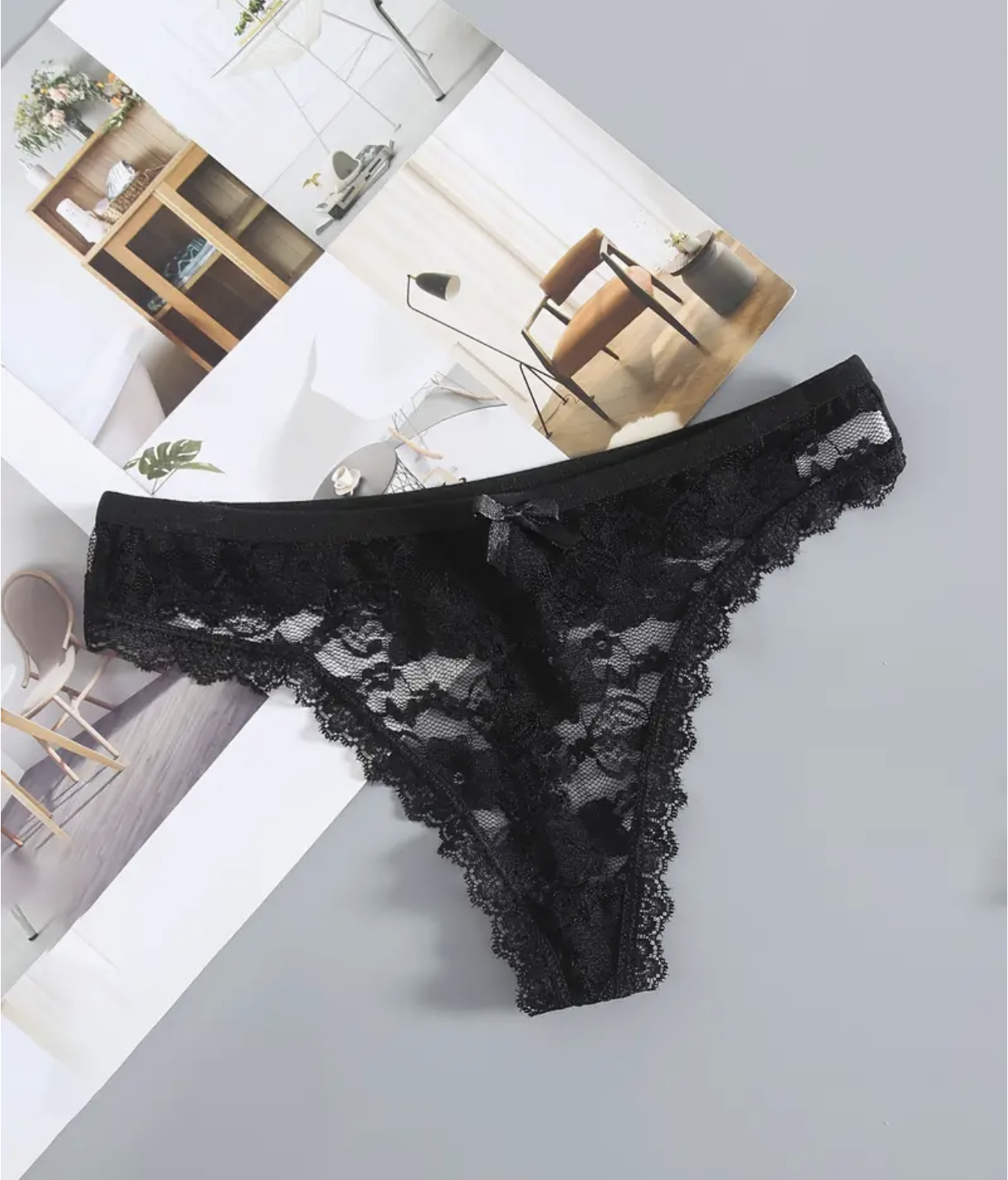 6Pcs Women's Lace Thong Panties