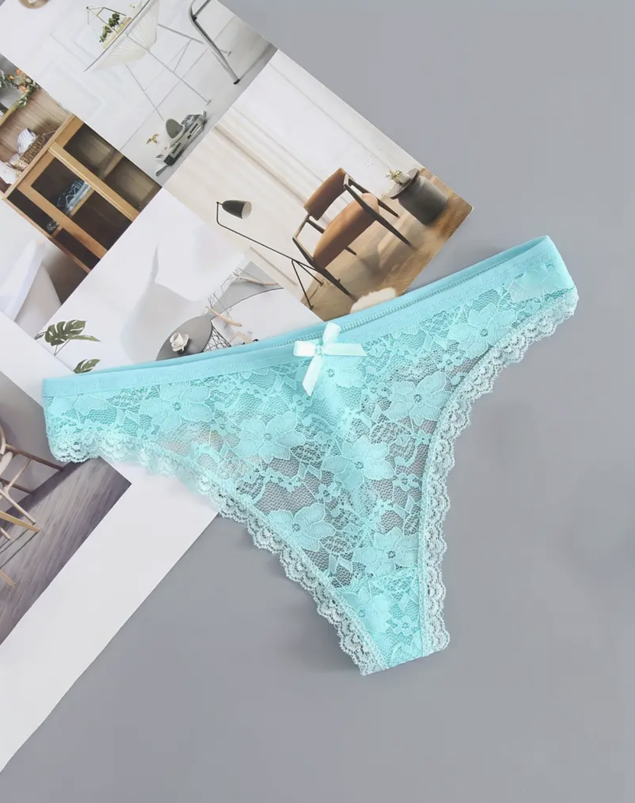 6Pcs Women's Lace Thong Panties