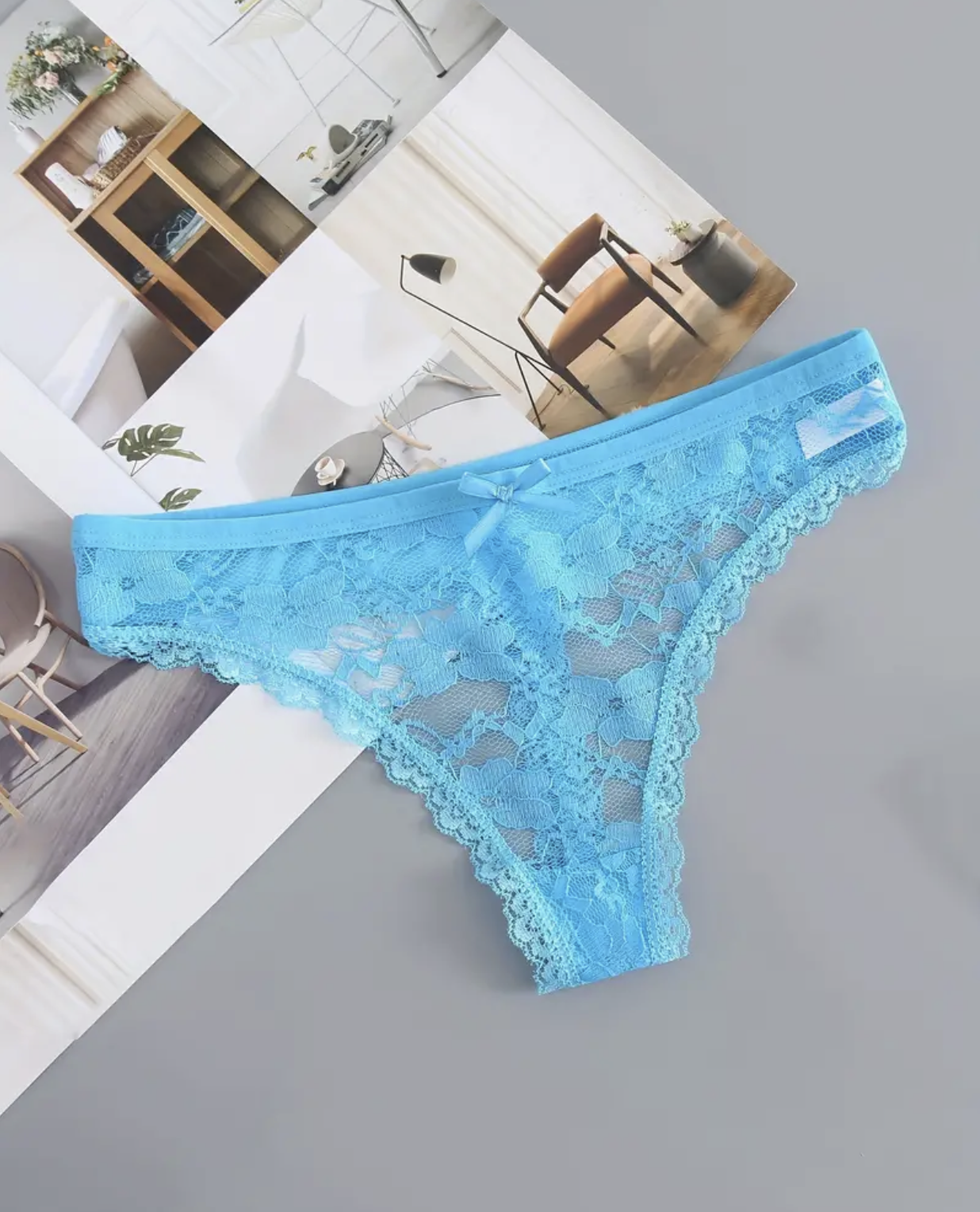 6Pcs Women's Lace Thong Panties