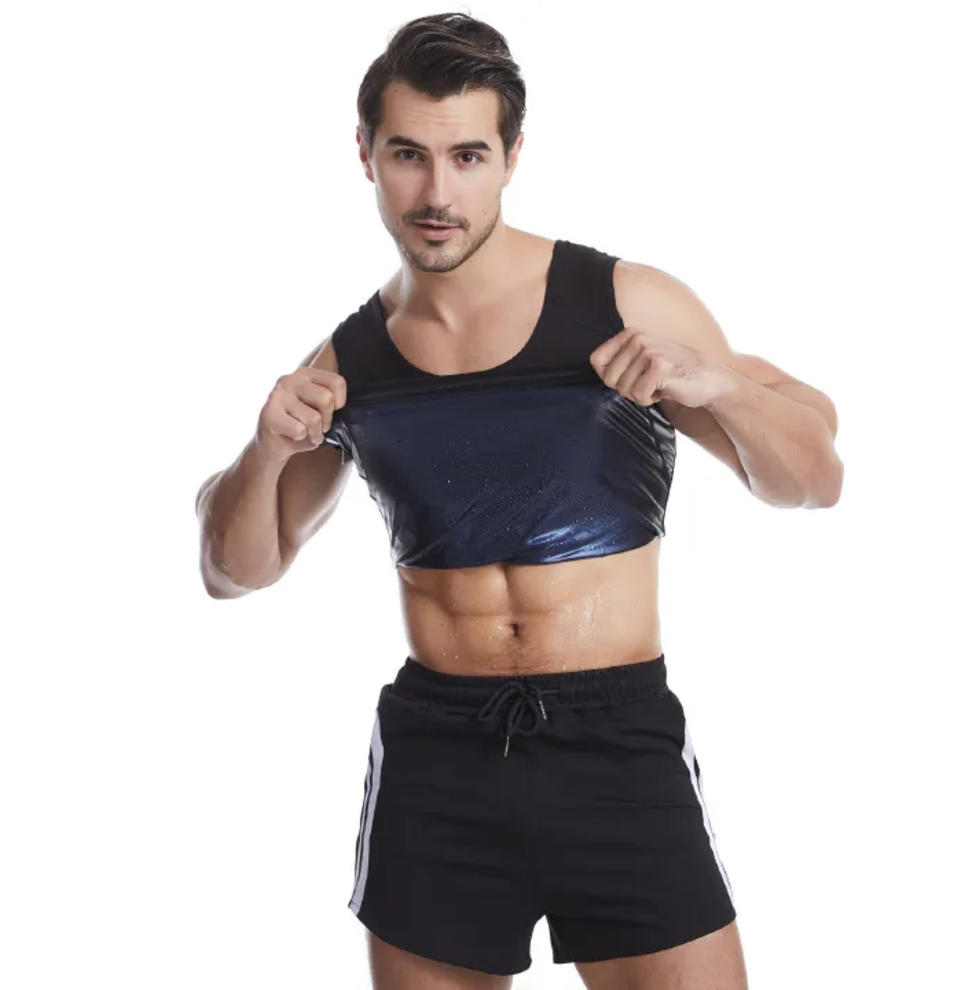 Original Sweat Sauna Shaper Waist Trainer Vest Corset Slimming Weight Loss Men Sports Tank Top