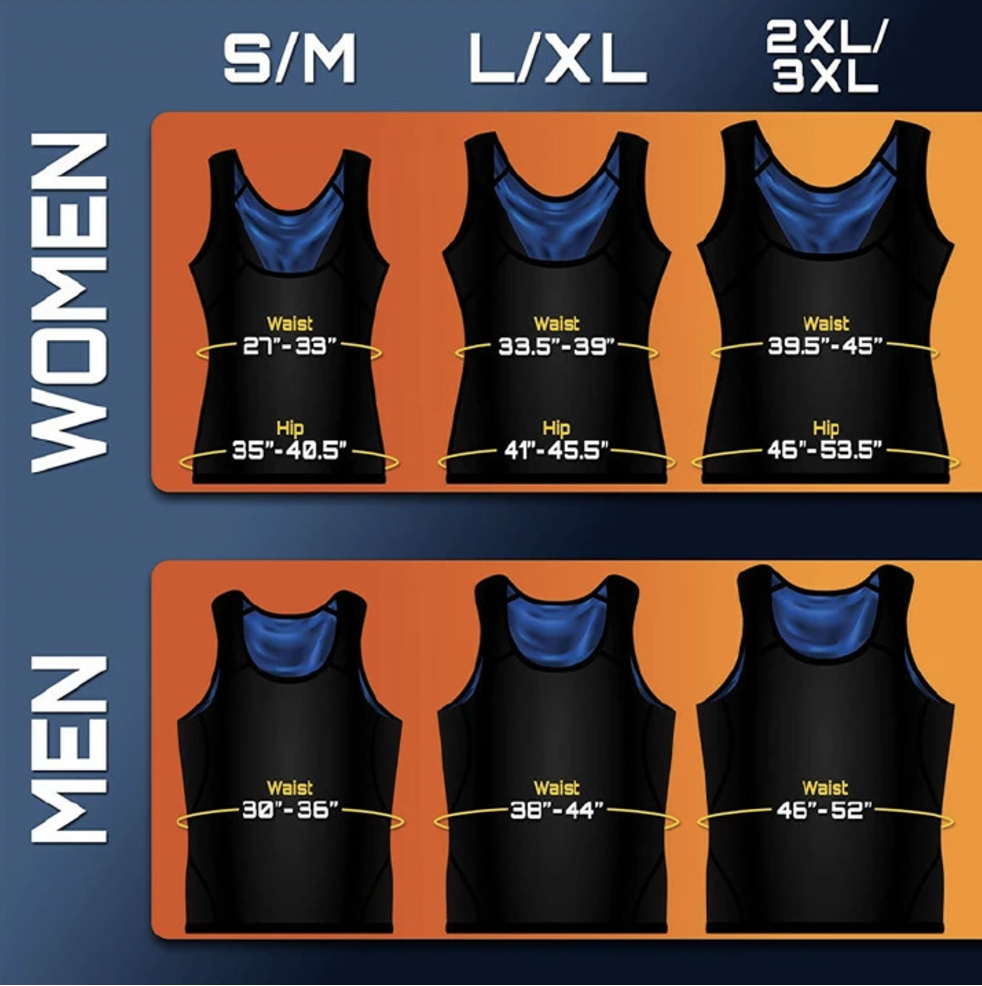 Original Sweat Sauna Shaper Waist Trainer Vest Corset Slimming Weight Loss Men Sports Tank Top