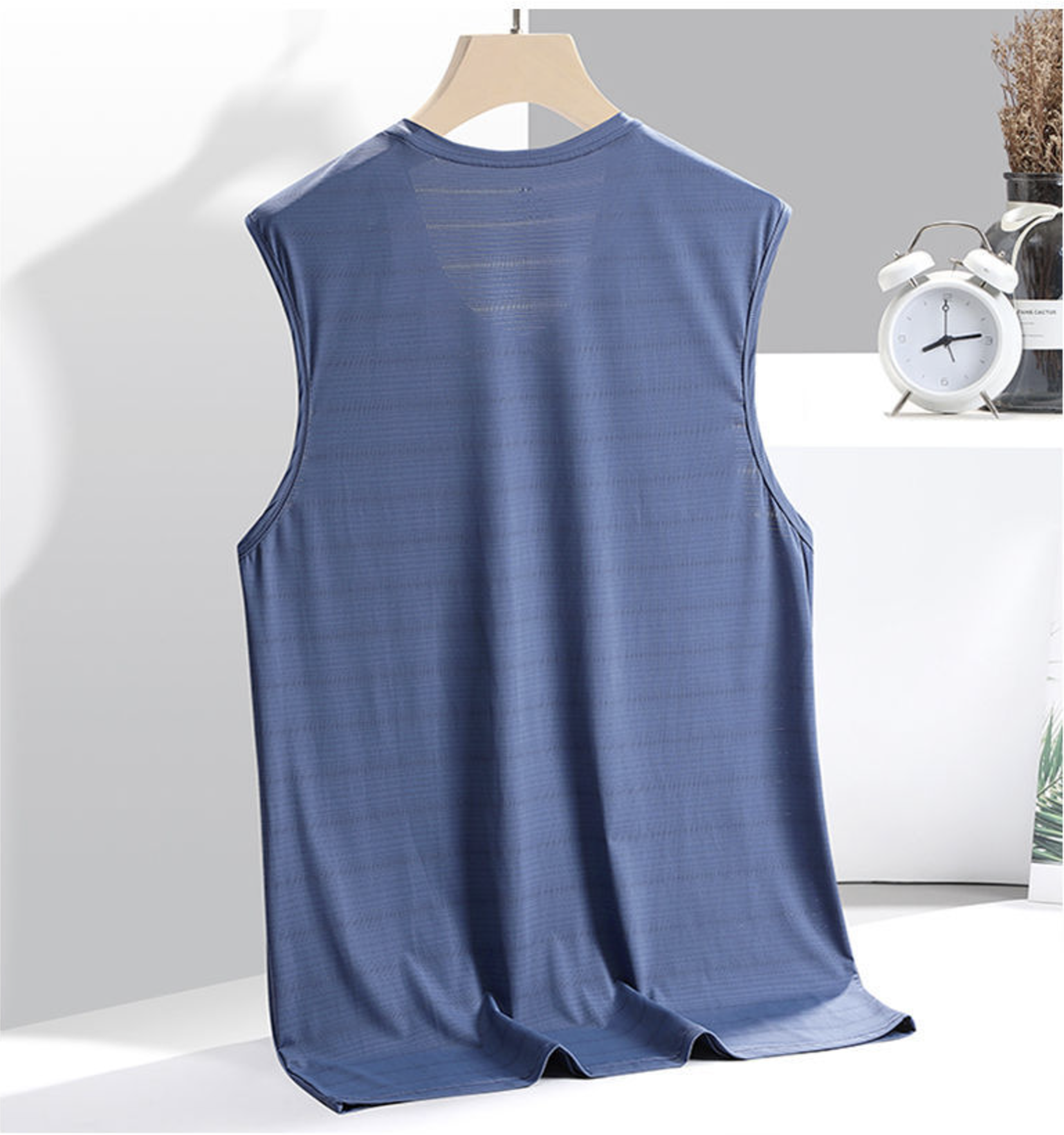 Men's Ice Silk Vest Summer Sports Fitness Base Shirt Wide Shoulder Training Sleeveless T-shirt Men's Tank Top