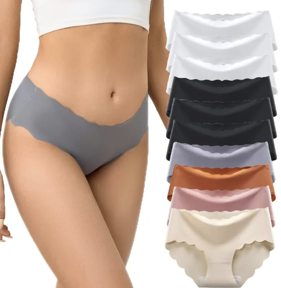 4 Pcs Underwear Non-trace Cotton Midwaist briefs Women Anti-bacterial Breathable Comfortable