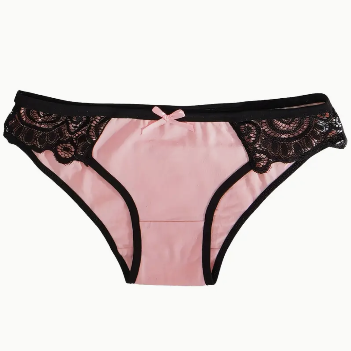 6PCS Seamless Women's Daily Sports Underwear, Low Waist Comfortable Cotton Splicing Triangle Pants, Lace Lace Bow Women panties