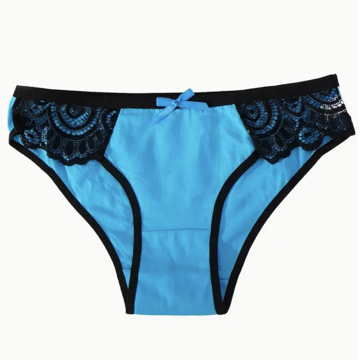 6PCS Seamless Women's Daily Sports Underwear, Low Waist Comfortable Cotton Splicing Triangle Pants, Lace Lace Bow Women panties
